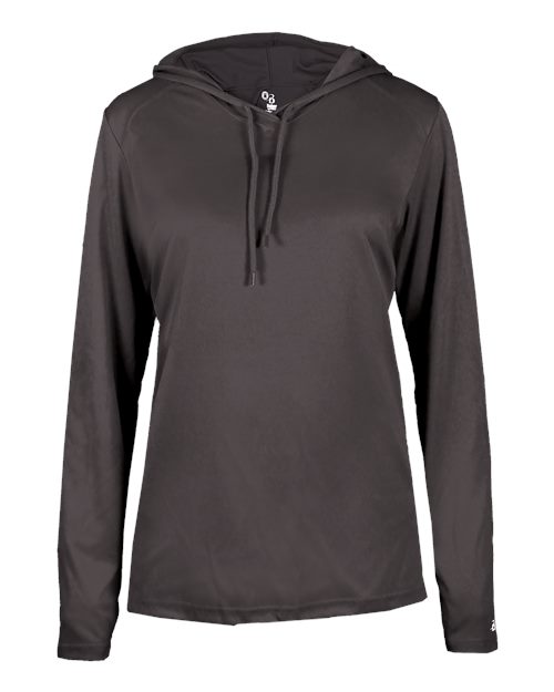 Women's B-Core Long Sleeve Hooded T-Shirt - Graphite Front