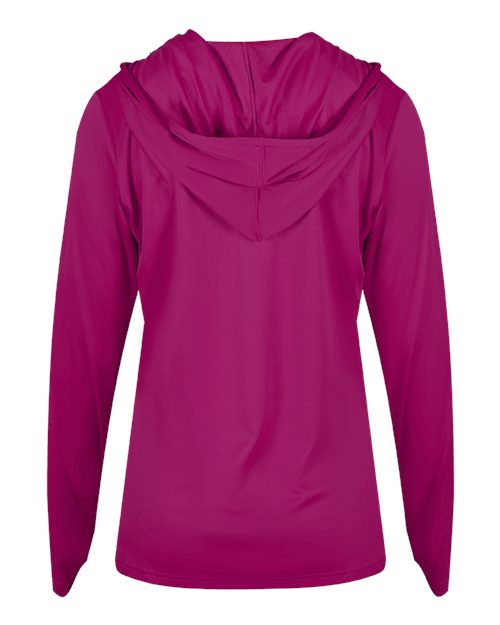 Women's B-Core Long Sleeve Hooded T-Shirt - Hot Pink Back