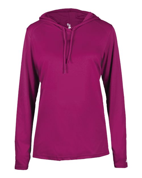 Women's B-Core Long Sleeve Hooded T-Shirt - Hot Pink Front