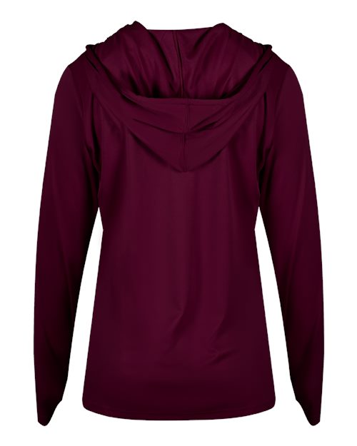 Women's B-Core Long Sleeve Hooded T-Shirt - Maroon Back