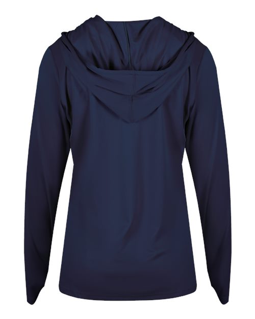 Women's B-Core Long Sleeve Hooded T-Shirt - Navy Back