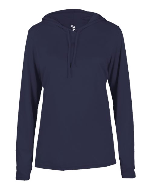 Women's B-Core Long Sleeve Hooded T-Shirt - Navy Front