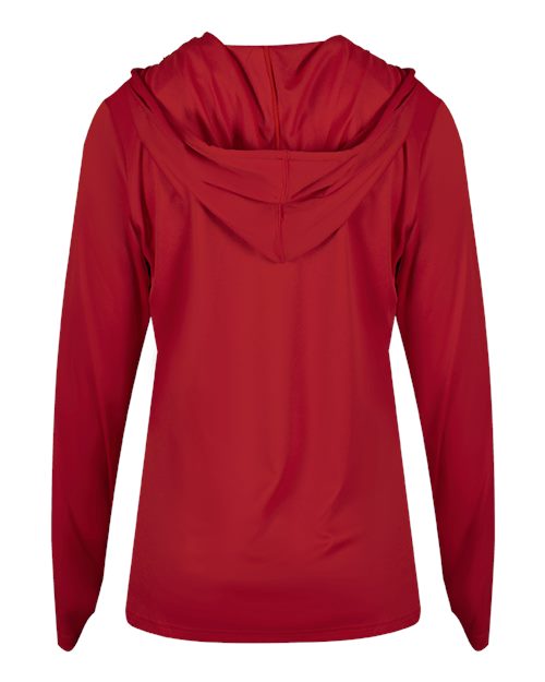 Women's B-Core Long Sleeve Hooded T-Shirt - Red Back