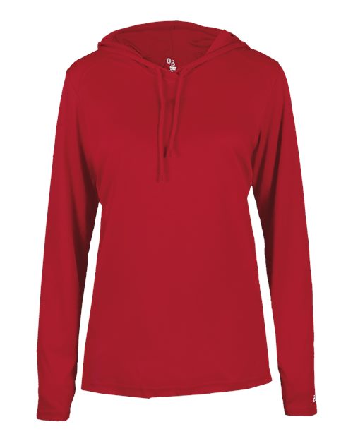 Women's B-Core Long Sleeve Hooded T-Shirt - Red Front