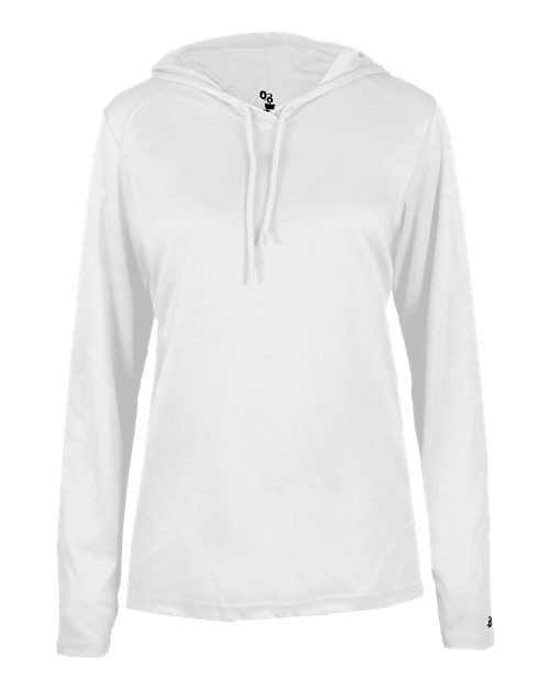 Women's B-Core Long Sleeve Hooded T-Shirt - White Front