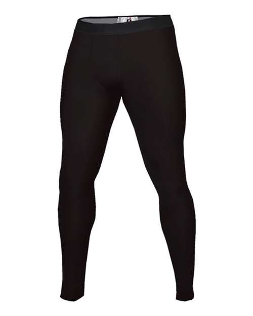 Men's Compression Full-Length Tights - Black Front