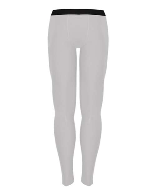 Men's Compression Full-Length Tights - White Back