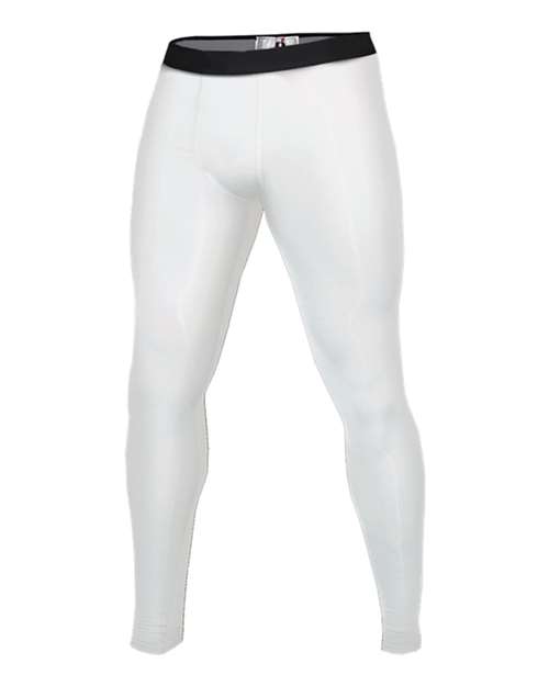 Men's Compression Full-Length Tights - White Front