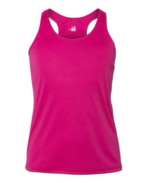 Girls’ B-Core Racerback Tank Top - Hot Pink Front