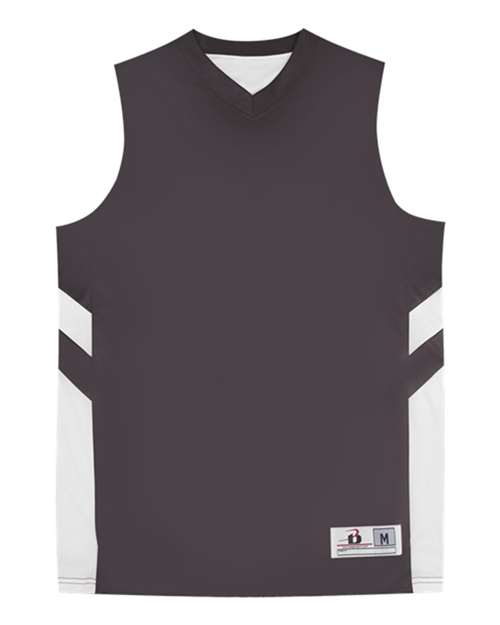 Youth B-Pivot Rev. Tank Top - Graphite/ White Front