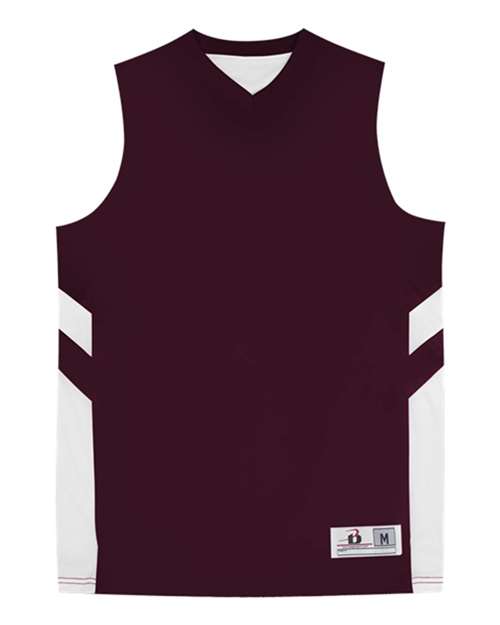 Youth B-Pivot Rev. Tank Top - Maroon/ White Front