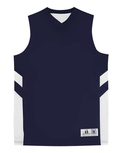 Youth B-Pivot Rev. Tank Top - Navy/ White Front