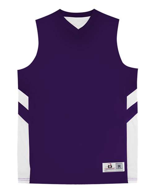 Youth B-Pivot Rev. Tank Top - Purple/ White Front