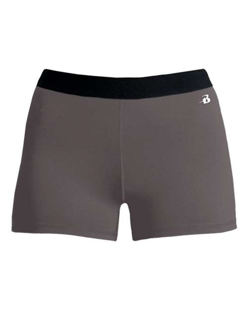 Girls' Pro-Compression Shorts - Graphite Front