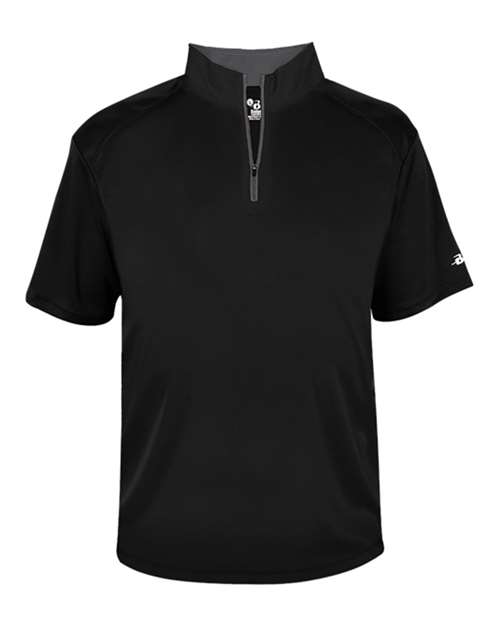 Men's B-Core Short Sleeve Quarter-Zip - Black/ Graphite Front