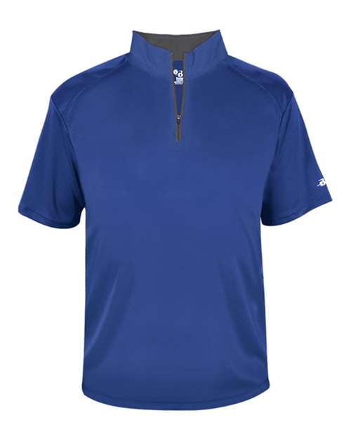 Men's B-Core Short Sleeve Quarter-Zip - Royal/ Graphite Front