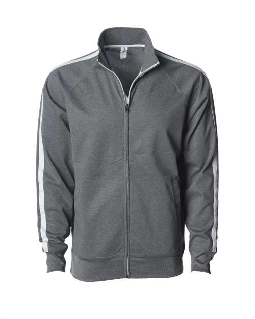 Men's Lightweight Poly-Tech Full-Zip Track Jacket - Gunmetal Heather Front