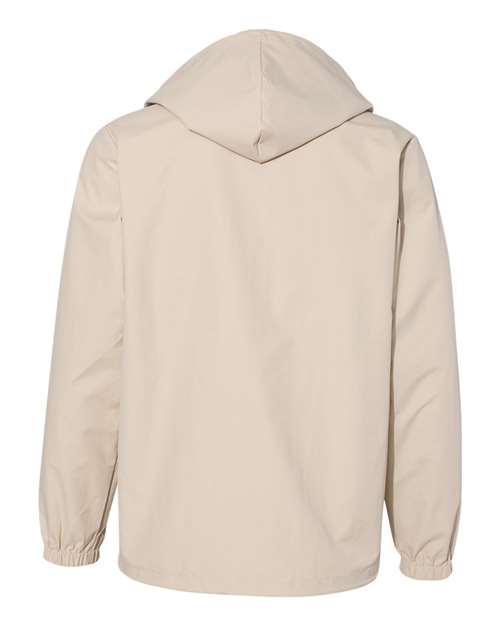 Men's Water-Resistant Hooded Windbreaker - Classic Khaki Back
