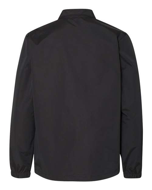 Men's Water-Resistant Windbreaker Coach’s Jacket - Black Back