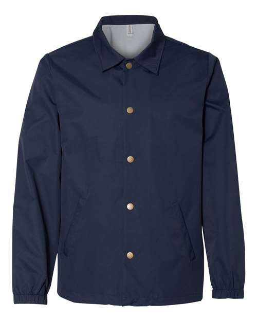 Men's Water-Resistant Windbreaker Coach’s Jacket - Classic Navy Front