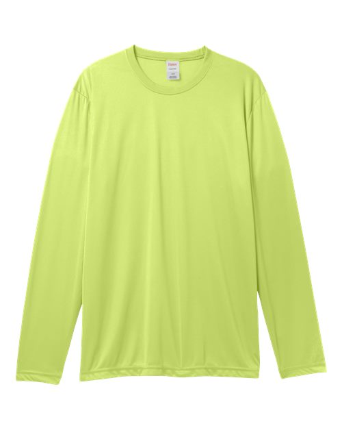 Unisex Cool DRI® Long Sleeve Performance T-Shirt - Safety Green Front