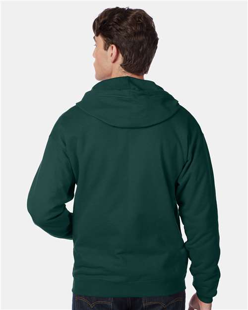 Unisex EcoSmart® Full-Zip Hooded Sweatshirt - Deep Forest Back