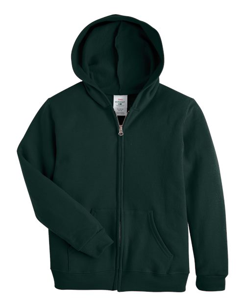 Youth EcoSmart® Full-Zip Hooded Sweatshirt - Deep Forest Front