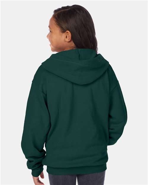 Youth EcoSmart® Full-Zip Hooded Sweatshirt - Deep Forest Back