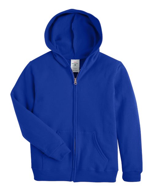 Youth EcoSmart® Full-Zip Hooded Sweatshirt - Deep Royal Front