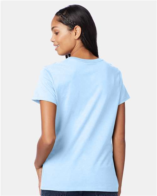 Women's Perfect-T V-Neck T-Shirt - Light Blue Back