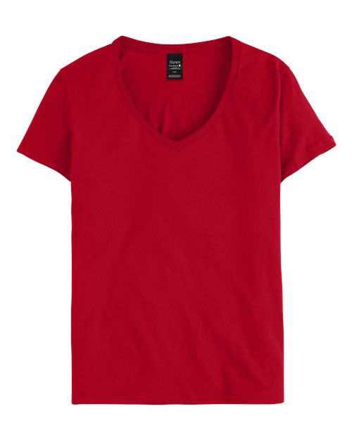 Women's Perfect-T V-Neck T-Shirt - Deep Red Front