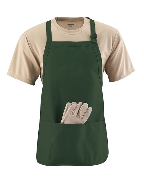 Medium Length Apron with Pouch - Black Front