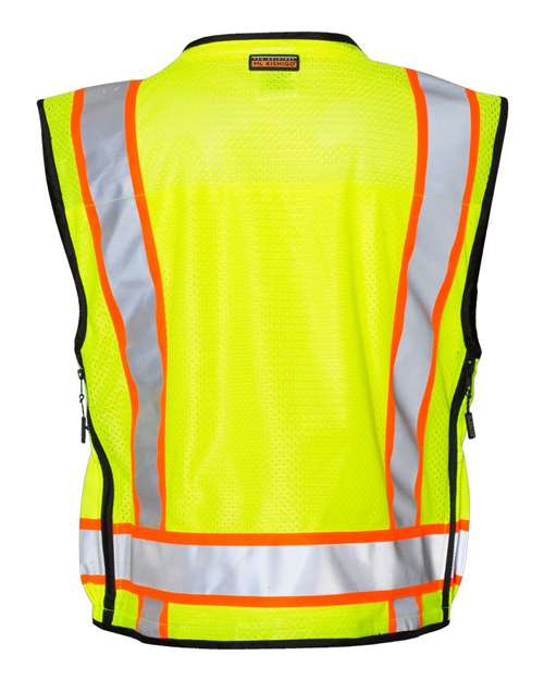 Unisex Professional Surveyors Vest - Lime Back