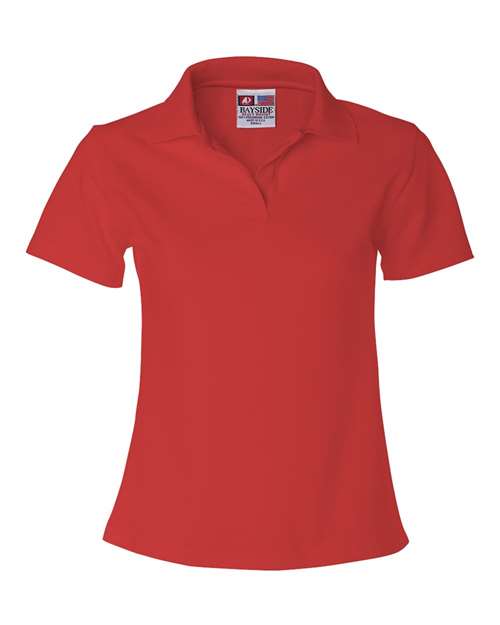 Women's USA-Made V-Neck Polo - Red Front