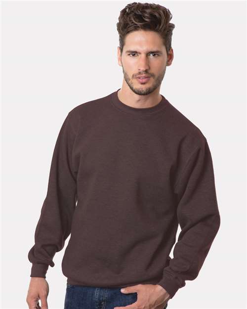 Unisex USA-Made Crewneck Sweatshirt - Chocolate Front