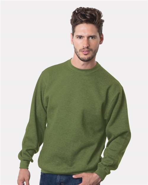 Unisex USA-Made Crewneck Sweatshirt - Olive Front