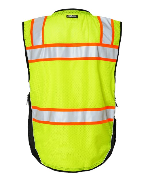 Unisex Premium Black Series® Surveyors Vest - Lime Back