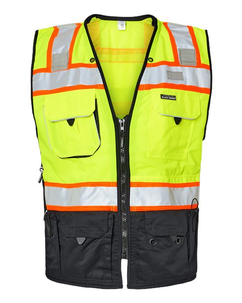 Unisex Premium Black Series® Surveyors Vest - Lime Front
