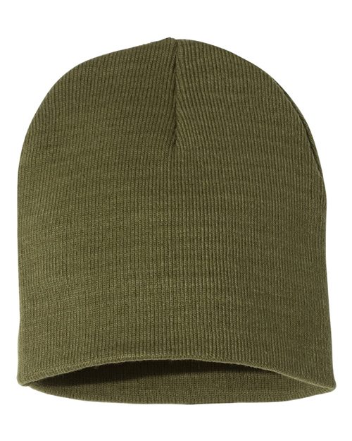 USA-Made 8½" Knit Beanie - Black Front