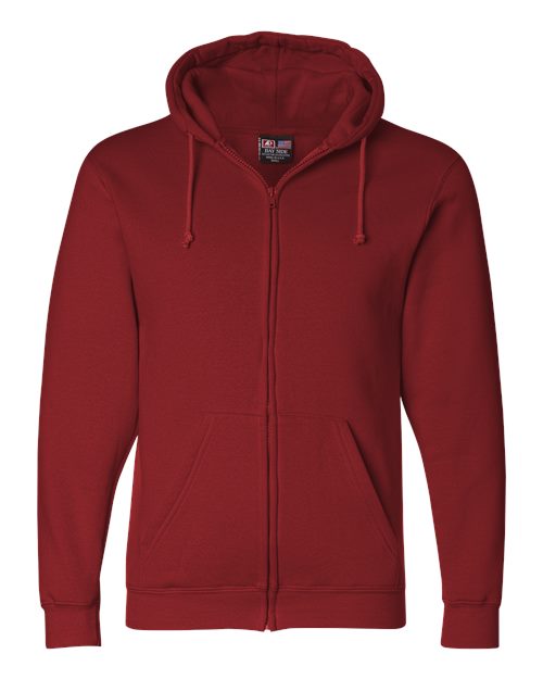Bayside Unisex USA-Made Full-Zip Hooded Sweatshirt - Cardinal Front