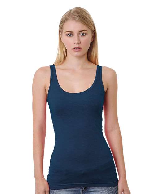 Women's USA-Made Tank Top - Heather Navy Front