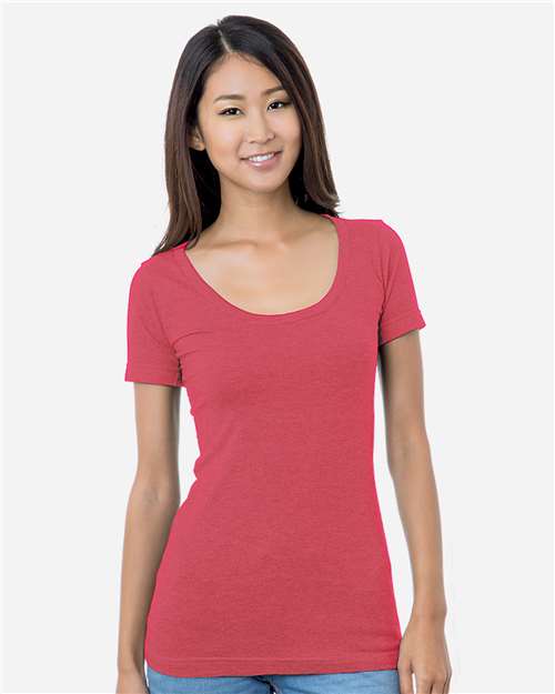 Women's USA-Made Scoop Neck T-Shirt - Heather Red Front