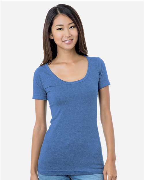 Women's USA-Made Scoop Neck T-Shirt - Heather Royal Front