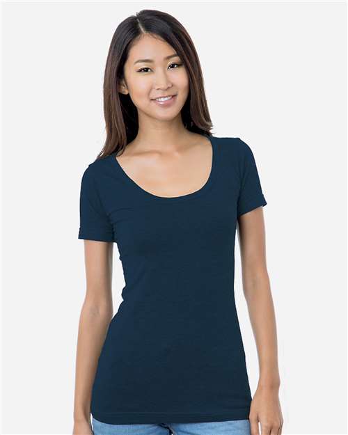 Women's USA-Made Scoop Neck T-Shirt - Navy Front