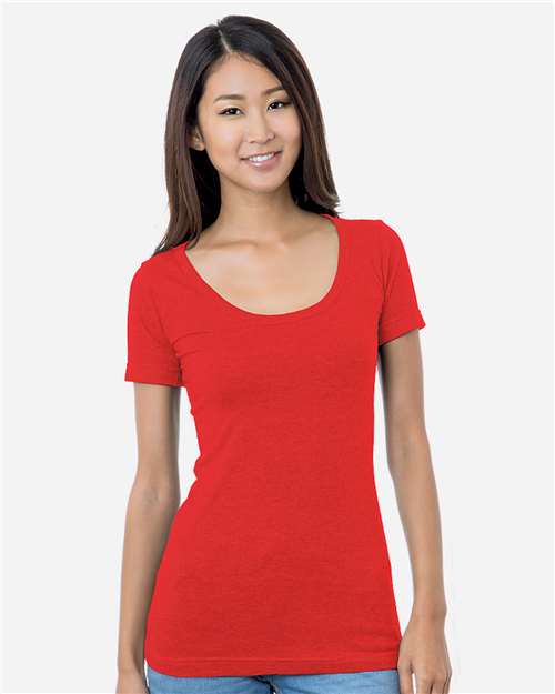 Women's USA-Made Scoop Neck T-Shirt - Red Front