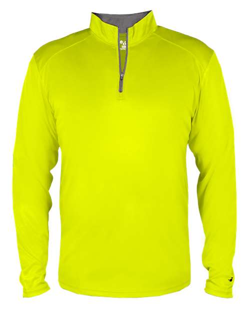 Youth B-Core Quarter-Zip Pullover - Safety Yellow Green/ Graphite Front