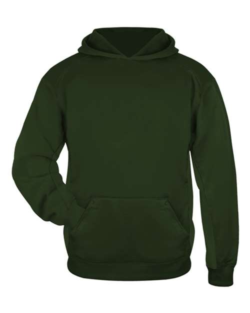Youth Performance Fleece Hooded Sweatshirt - Forest Front