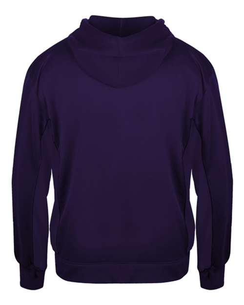 Youth Performance Fleece Hooded Sweatshirt - Purple Back