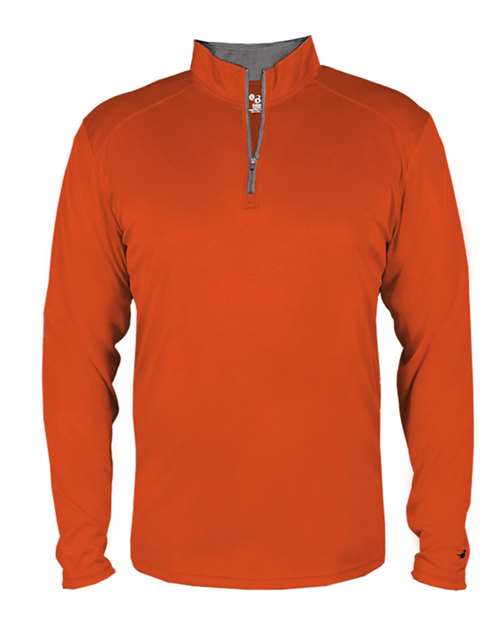 Men's B-Core Quarter-Zip Pullover - Burnt Orange/ Graphite Front