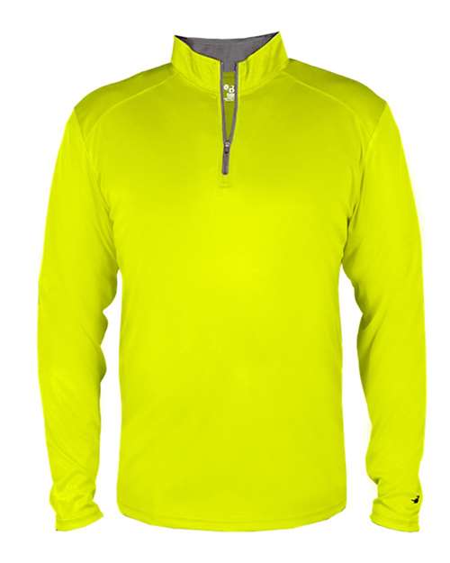 Men's B-Core Quarter-Zip Pullover - Safety Yellow Green/ Graphite Front